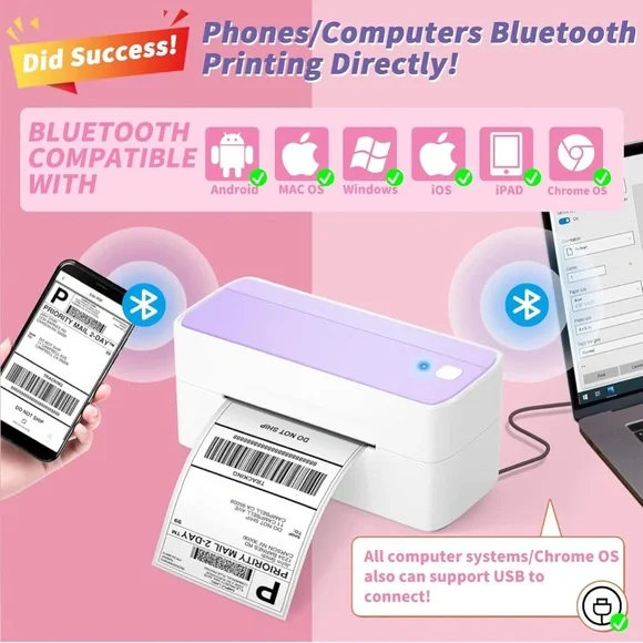 ASprink BT Thermal Label Printer w/ 4x6 Labels - Picture 6 of 12